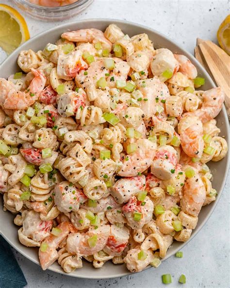 Healthy Creamy Shrimp Pasta Salad | Healthy Fitness Meals