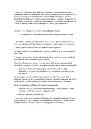 Erendira Fragento Comentario Oral Pdf