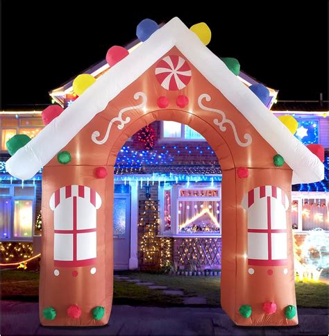 10 Ft Christmas Inflatable Arch Gingerbread Outdoor Decorations