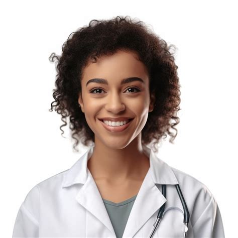 Premium AI Image A Woman Wearing A White Lab Coat With A Stethoscope