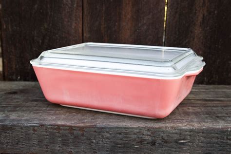 Pink Pyrex Refrigerator Dish With Lid 503 Pyrex Leftover Dish Ribbed Lid 503 C Rare