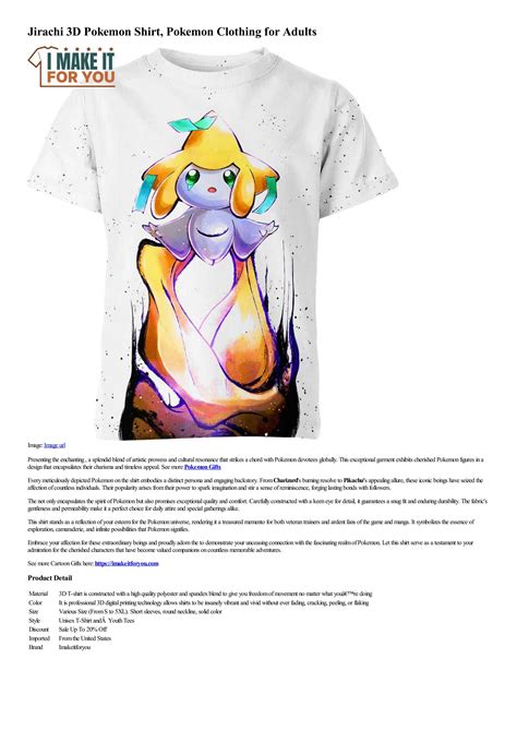 Jirachi 3D Pokemon Shirt, Pokemon Clothing for Adults by imakeitforyou ...