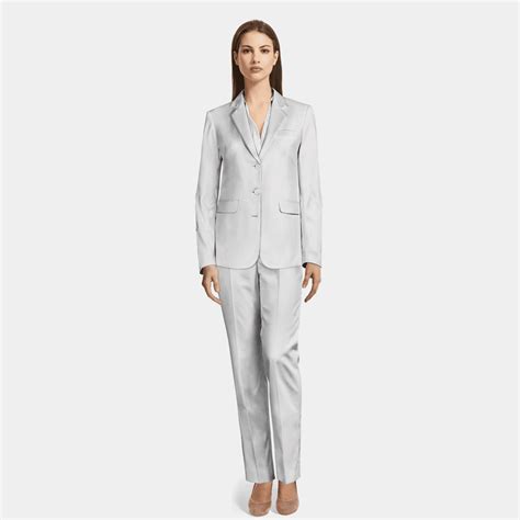 White 3 Button Stretch Pant Suit Relaxed Fit Sumissura