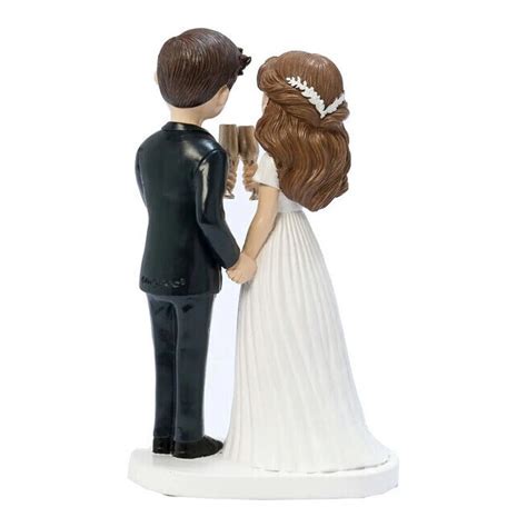 Figura Para Tarta De Boda De Brindis Con Novio Moreno De X Cm