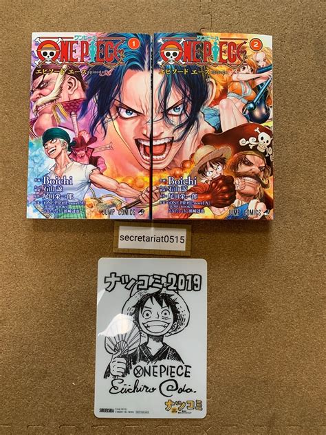 One Piece Episode Ace Comic Vol 1 And 2 W Luffy Card Autographed