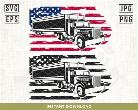 Us Semi Truck Svg Semi Truck Svg Files Truck Svg Us Truck Etsy