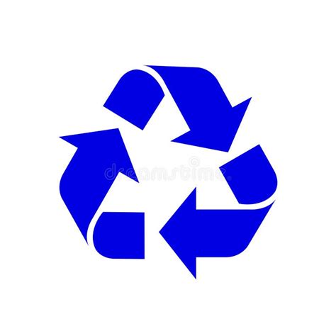 Recycle Symbol Blue Isolated On White Background Blue Ecology Icon