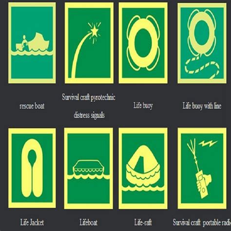 Marine Photoluminescent Imo Symbols Safety Signs Photoluminescent