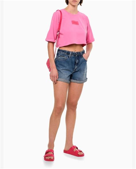 Riachuelo Shorts Jeans Feminino Mom Cinto Calvin Klein Jeans Marinho