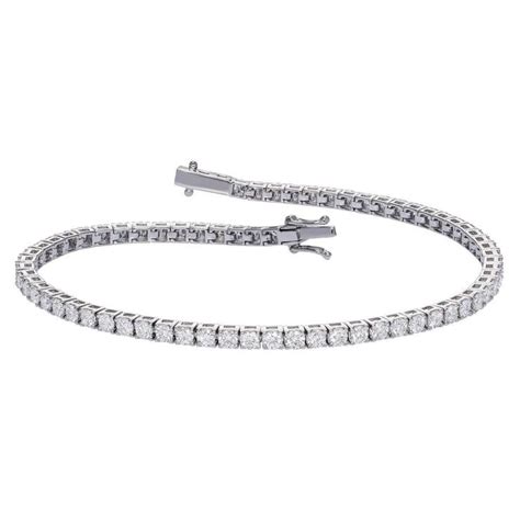 2 87ctw Round Brilliant Cut Diamond Tennis Bracelet 18ct White Gold