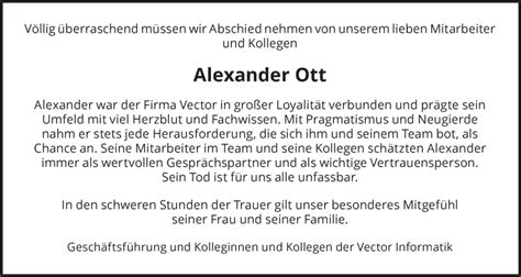 Traueranzeigen Von Alexander Ott Stuttgart Gedenkt De