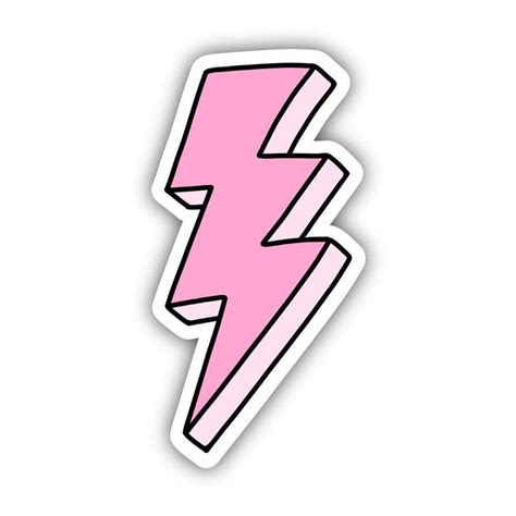 Pink Long Lightning Bolt Aesthetic Sticker Aesthetic Stickers Preppy