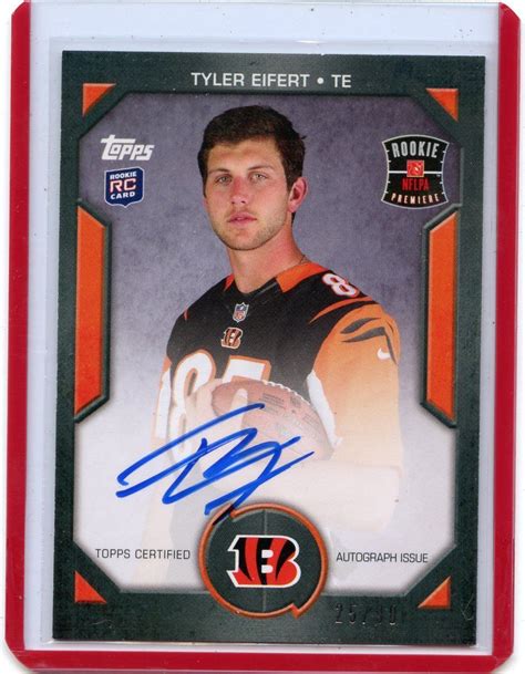 2013 TOPPS RPA TE TYLER EIFERT ROOKIE PREMIERE AUTOGRAPH RC 25 90