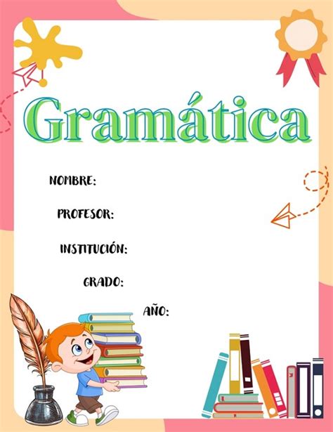 Ll Car Tula De Gram Tica Para Primaria Imprimir En Word