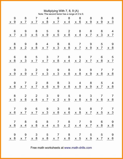 Multiplication Fluency Worksheets