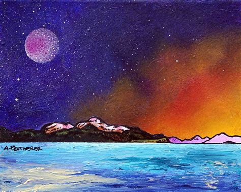 Moon Landscape Painting at PaintingValley.com | Explore collection of ...