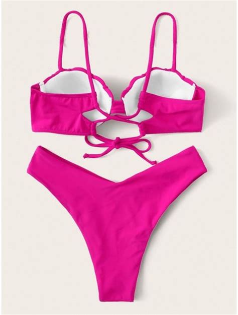 Buy Shell Shaped Underwire Top With High Cut Bikini Set Online Topofstyle