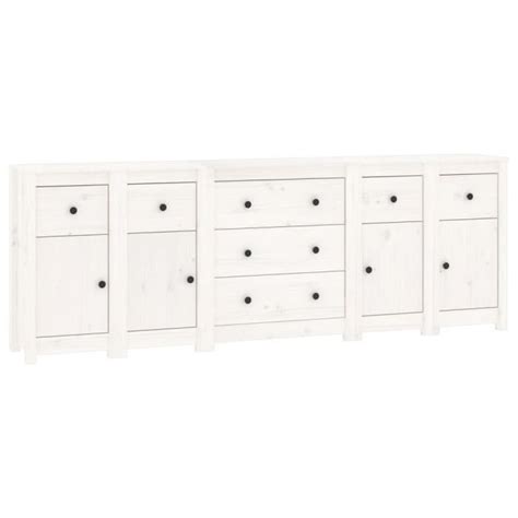 Zerodis Buffet Blanc X X Cm Bois Massif De Pin A Hb