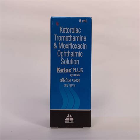 Ketoz Plus Ketorolac Tromethamine Moxifloxacin Ophthalmic Solution Eye Drop Packaging Size 5ml