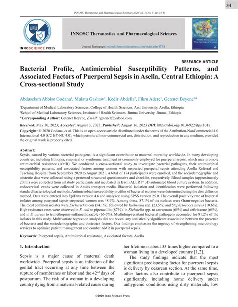 Pdf Bacterial Profile Antimicrobial Susceptibility Patterns And