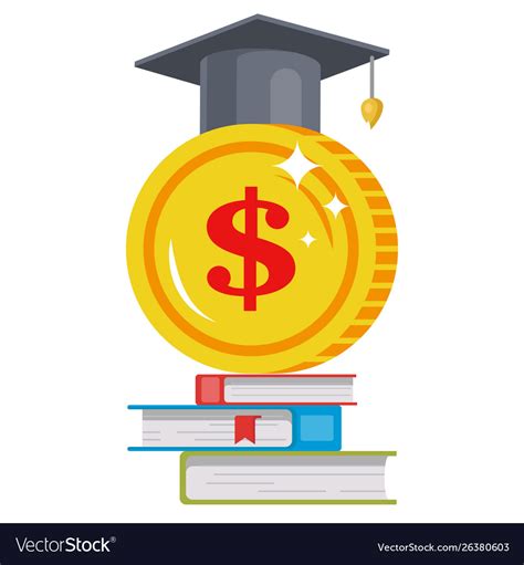 Tuition fees image a coin in hat Royalty Free Vector Image