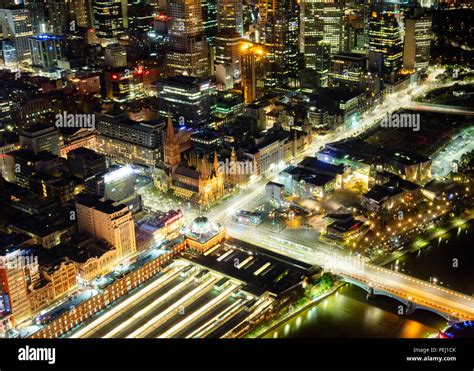 Melbourne Night View Stock Photo - Alamy