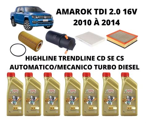 Kit Revisao Troca De Oleo E Filtros Amarok Original Vw Pe As