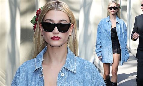 Hailey Baldwin Flaunts Pins After Dolce And Gabbana Mfw Show Daily Mail