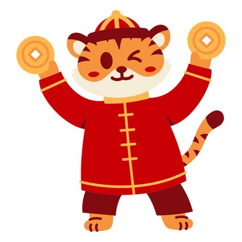 Design Png E Svg De Tigre Do Ano Novo Chinês Piscando Para Camisetas