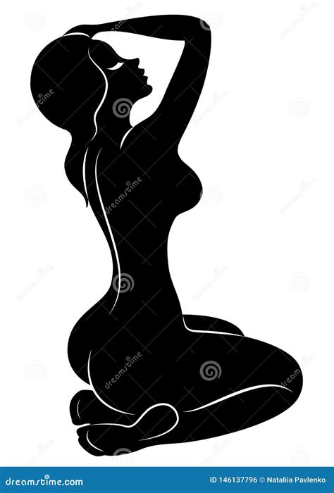 Silhouette D Une Dame Douce La Fille A Une Belle Figure Mince La Femme