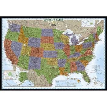 National Geographic United States For Kids Map, Laminated, 24" X 36 ...