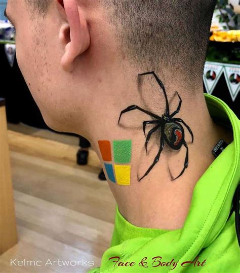 3d Tattoo Spider Neck