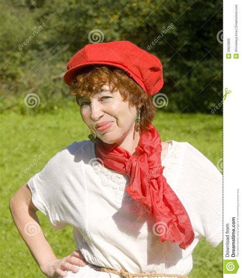 Woman In Red Hat Stock Photo Image Of Body Person European 33623800