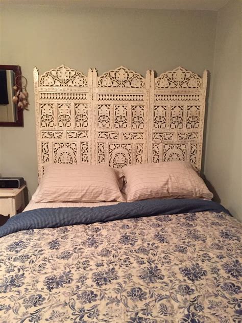 Carved Screen Turned Into Headboard Furniture Home Decor Headboard