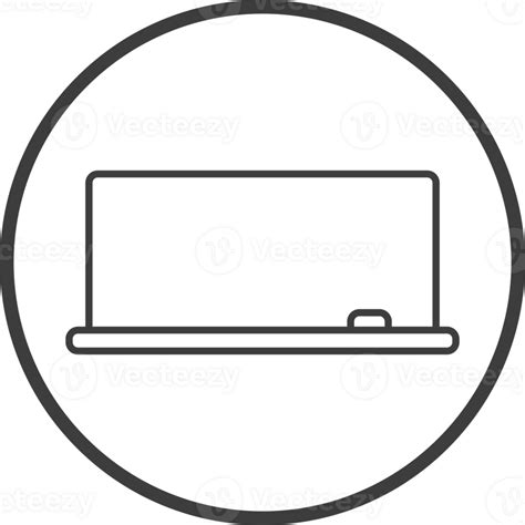 White Board Icon In Thin Line Black Circle Frames Png