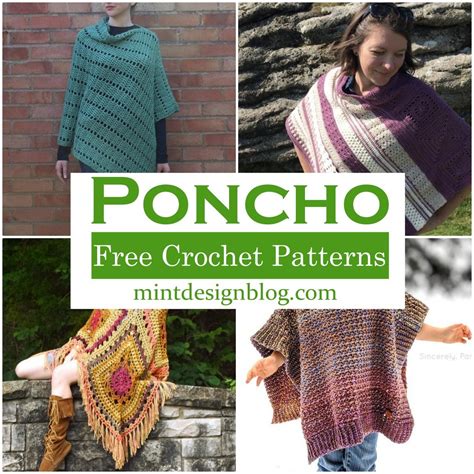 Free Crochet Poncho Patterns Mint Design Blog