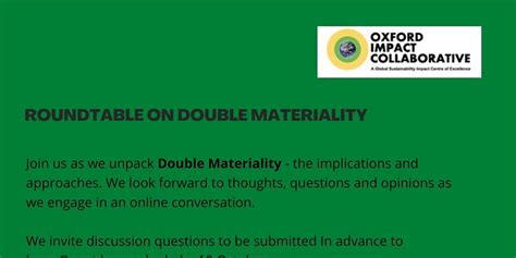 Roundtable On Double Materiality Oct