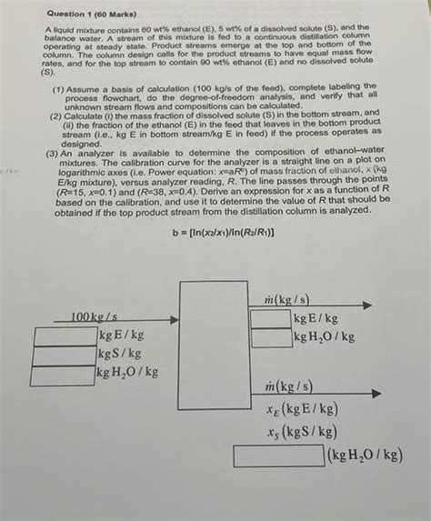 Solved Question Marks A Liquid Mixture Contains Wt Chegg