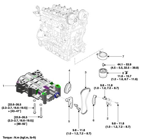 Kia Sportage Balance Shaft Oil Pump Components And Components