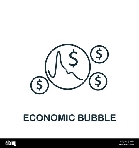 Economic Bubble Icon Monochrome Simple Line Economic Crisis Icon For