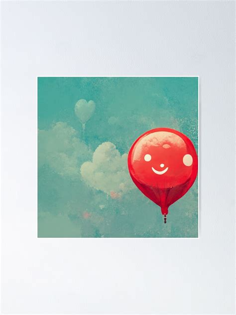 Redbubble Happy Red Bubble Balloon Painting Poster For Sale By