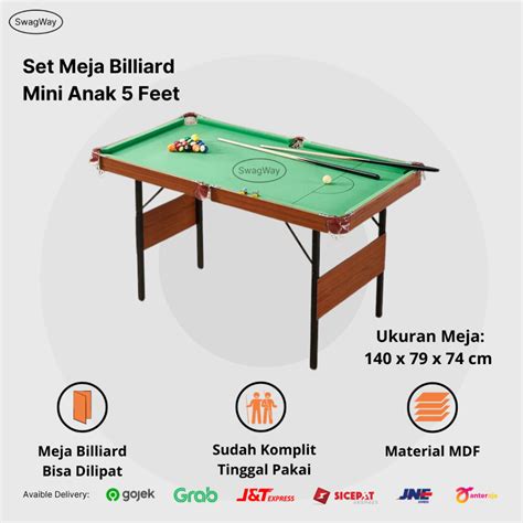 Jual Meja Billiard Anak 5 Feet Pool Table Bilyar 5ft 5feet Shopee