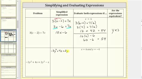 Simplify And Evaluate Algebraic Expressions 1 Youtube