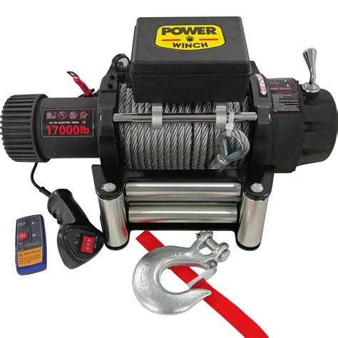 Power Winch 17000 lb Çelik Halatlı Off Road 4x4 Elektrikli Vinç 24V