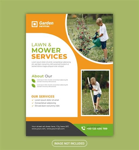 Premium Vector Lawn Garden Care Service Flyer Design Template