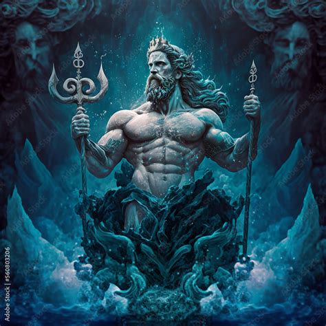 Ancient greek god Poseidon. Created with Generative AI technology ...