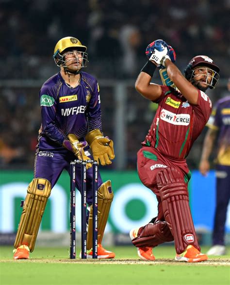 LSG S Batsman Nicholas Pooran Plays A Shot During The IPL 2023 Match