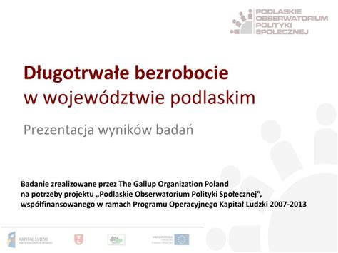 PPT Długotrwałe bezrobocie w województwie podlaskim PowerPoint