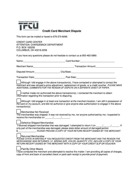 Fillable Online Fraudulent Credit Card Dispute Form Fax Email Print Pdffiller