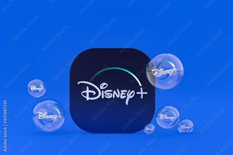 disney plus acrylic glass logo and disney plus icons copy space Stock ...